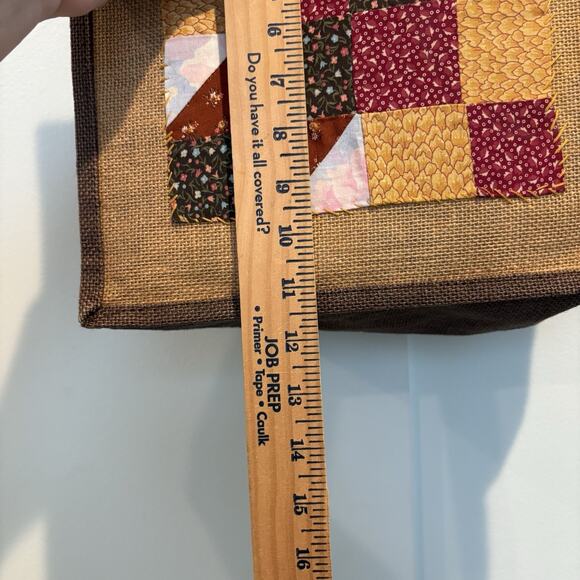 Vintage Feed Sack Tote Purse Handbag Handmade Quilted Upcycled Hook Loop Close - Picture 11 of 16